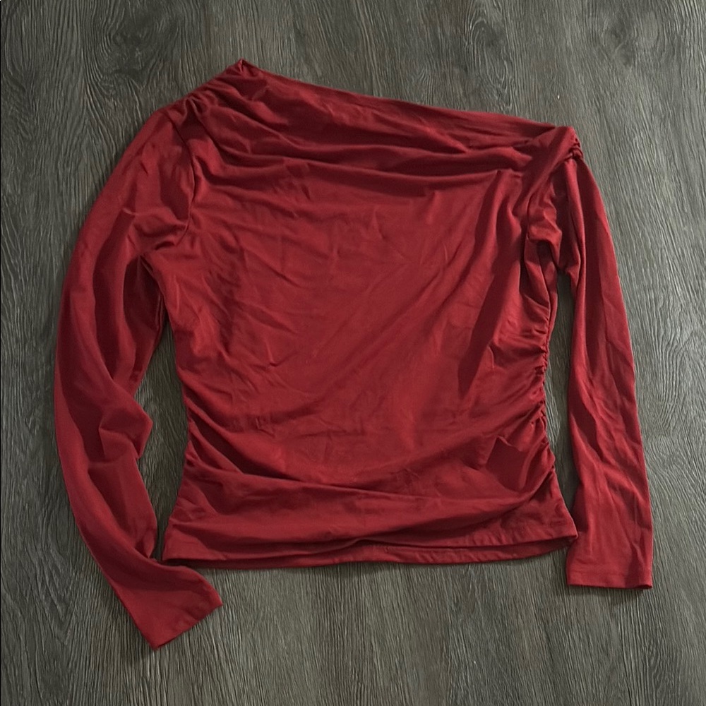 Elegant Red One-Shoulder Top